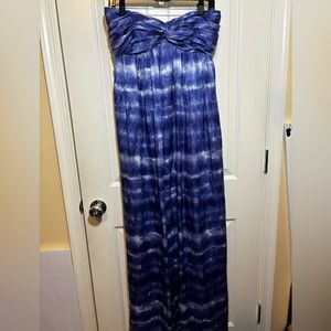 Adam by Adam Lippes Silk Maxi Dress Blue Tye Dye Size 8 D1